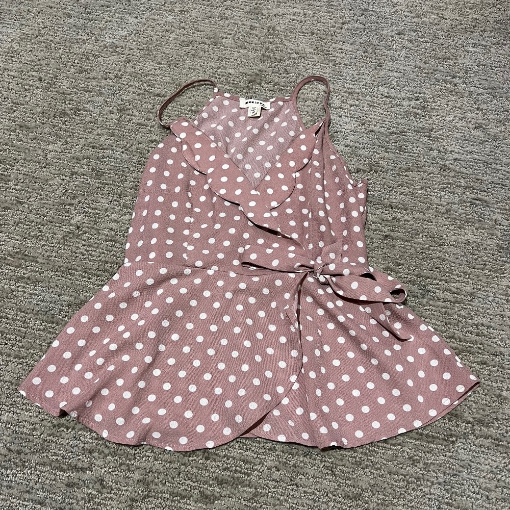 Pink polka dot tank top blouse